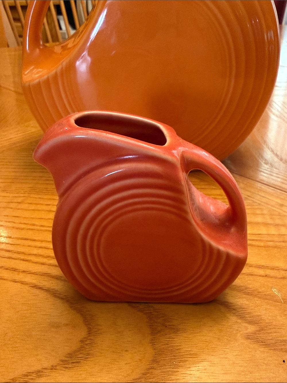 Fiestaware mini disc pitcher - orange